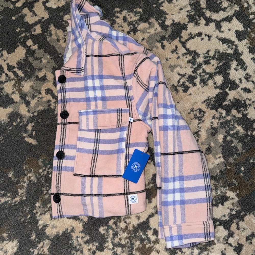 Hurley Crop button up Jacket size LG NWT